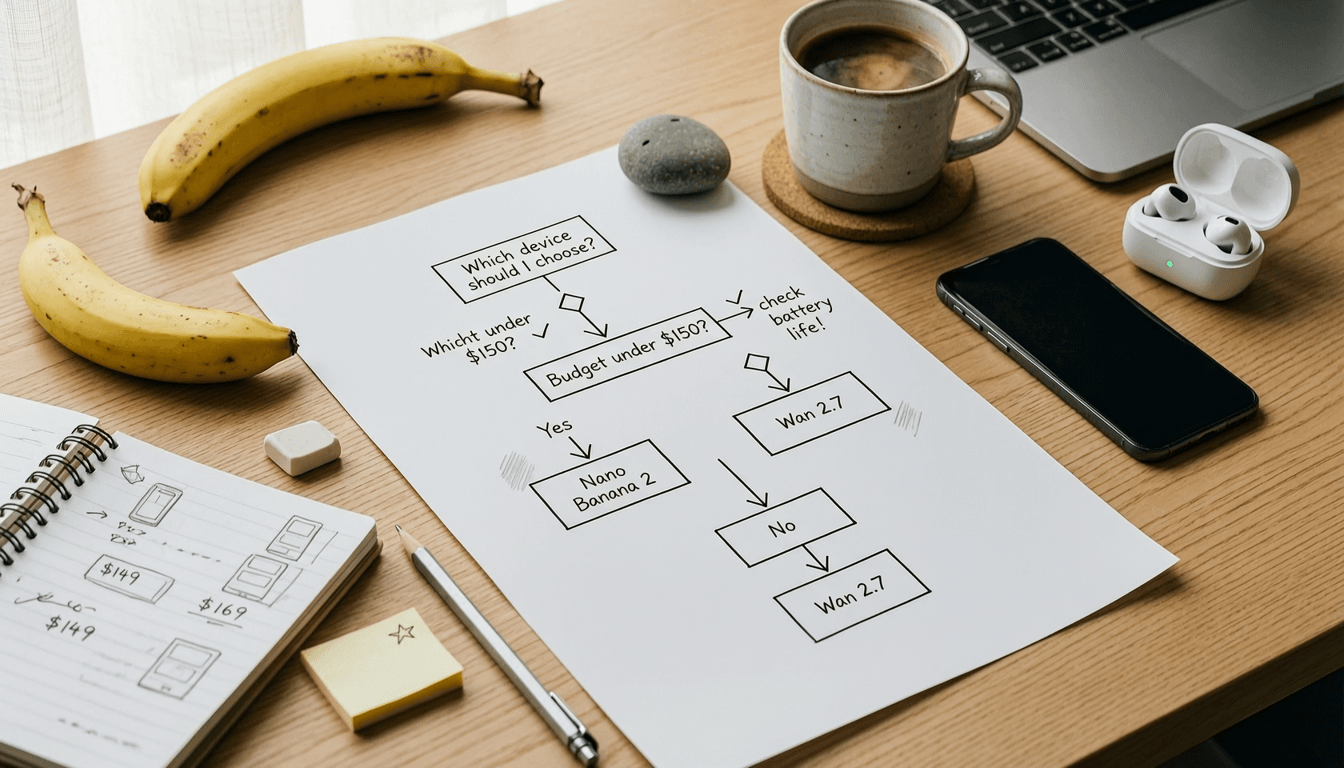 decision tree flowchart for choosing between nano banana 2 and wan 2.7
